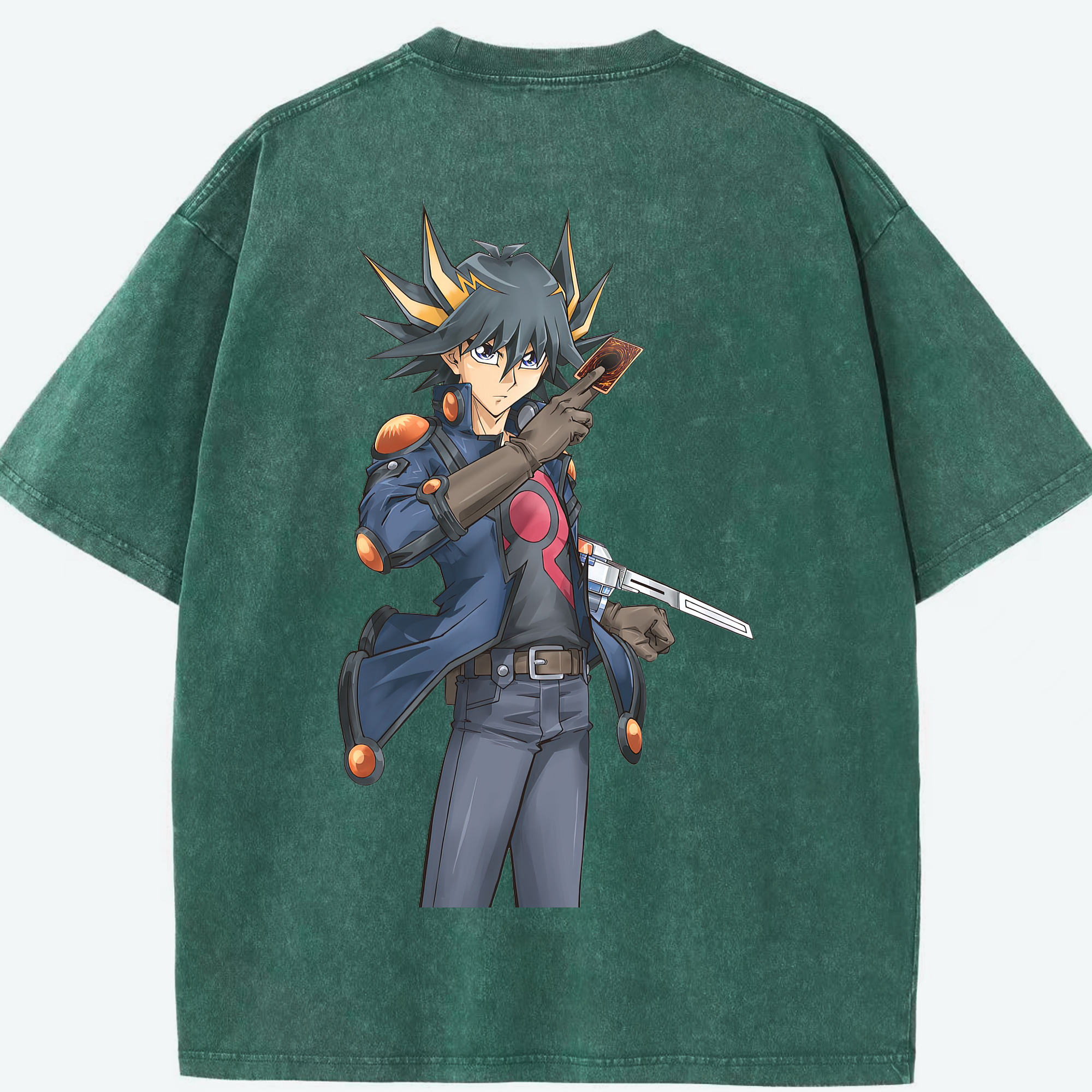 （画像用） 遊☆戯☆王 Yu-Gi-Oh! 綿100% ヴィンテージ風 半袖Tシャツ（背面プリント）